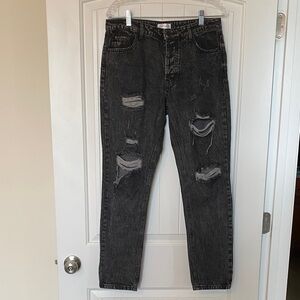 Vestique Black Distressed Skinny Jeans
